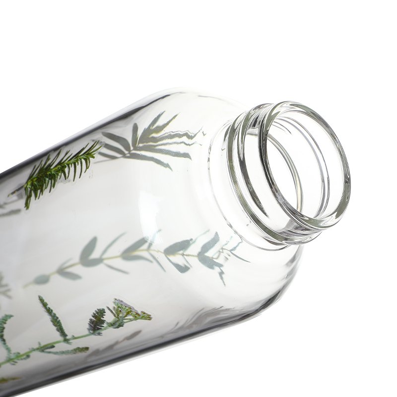 Personalized Eco Friendly Reusable Classic Glass Bottle In Bulk Cheap Reusable Clear Glass Drink Water Bottle With Bamboo Lid