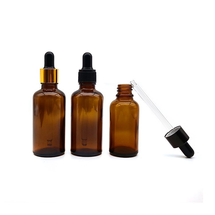 Serum Empty Screw Cap Essential Oil Amber Glass Bottles with Droppers