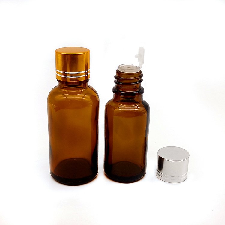 Serum Empty Screw Cap Essential Oil Amber Glass Bottles with Droppers