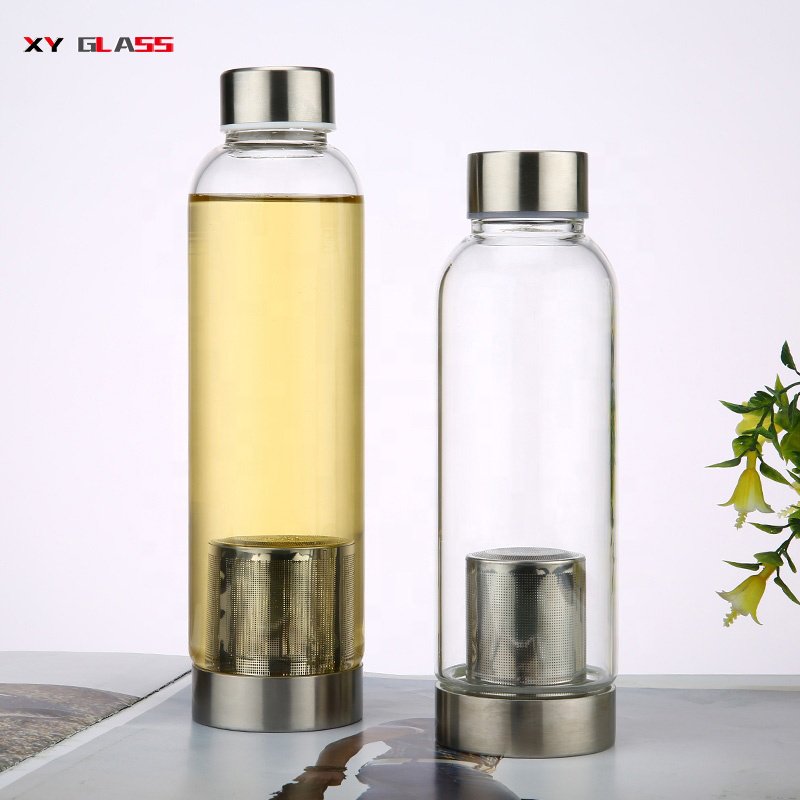 clear exquisite borosilicate with tea infuser sport glass bottle