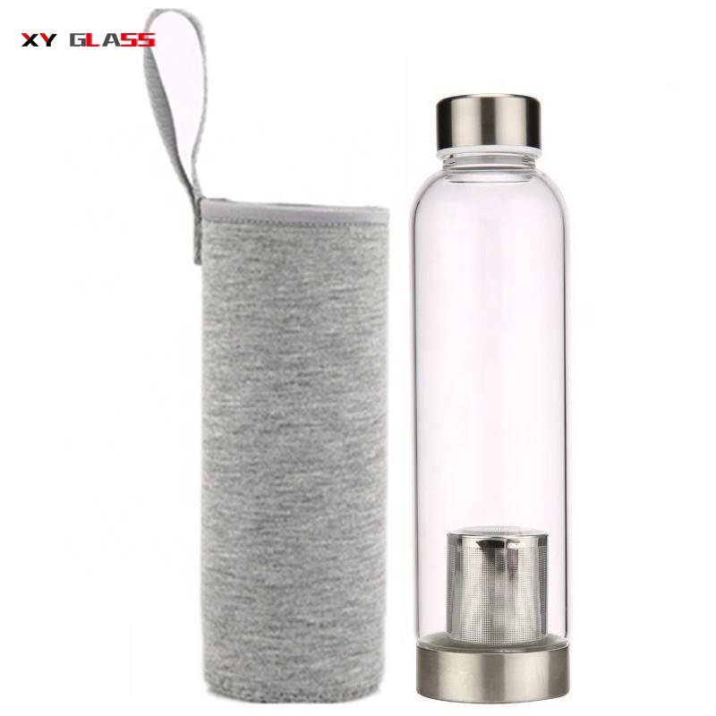 clear exquisite borosilicate with tea infuser sport glass bottle