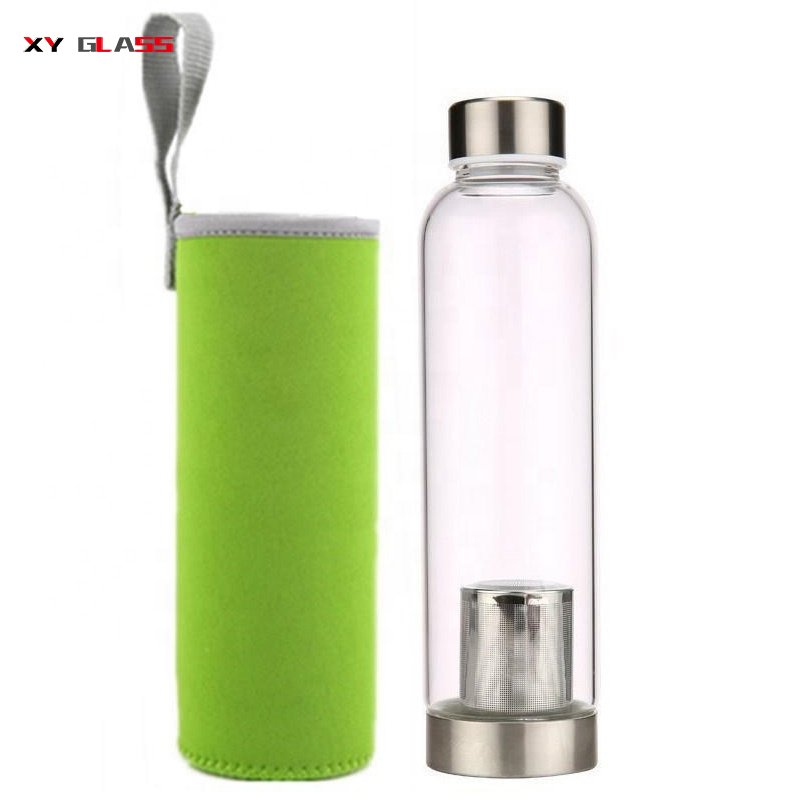 clear exquisite borosilicate with tea infuser sport glass bottle