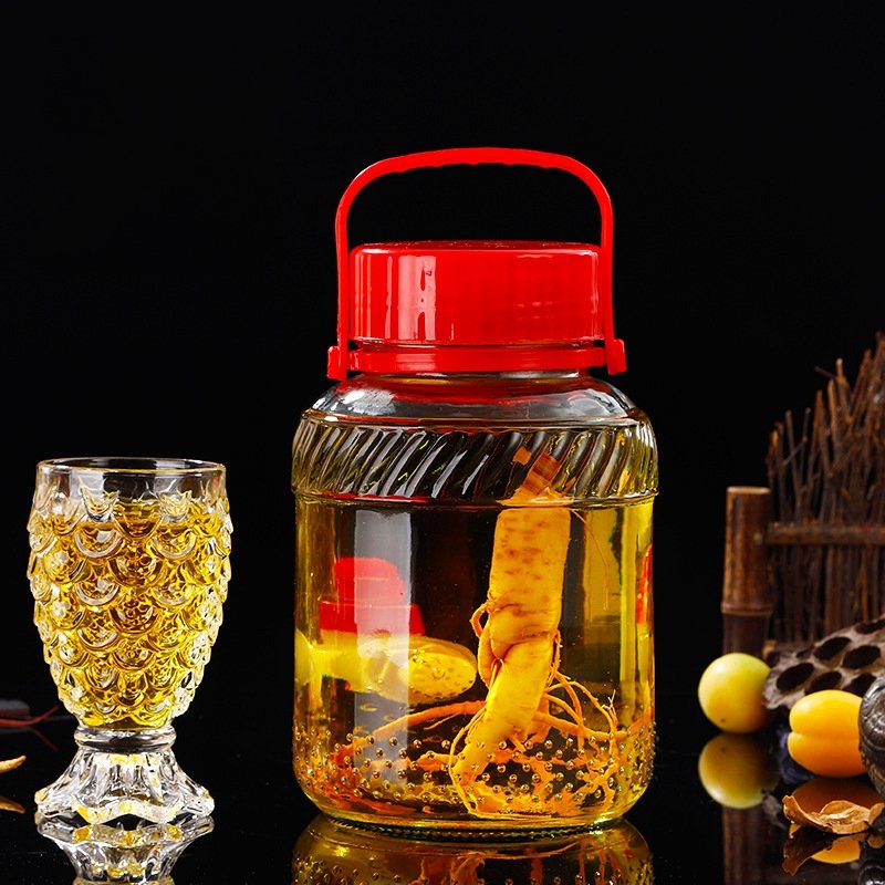 Manufacturers wholesale wine bottle pickle jar sealed glass bottle kitchen glass wine pot square bubble bottle glass storage jar