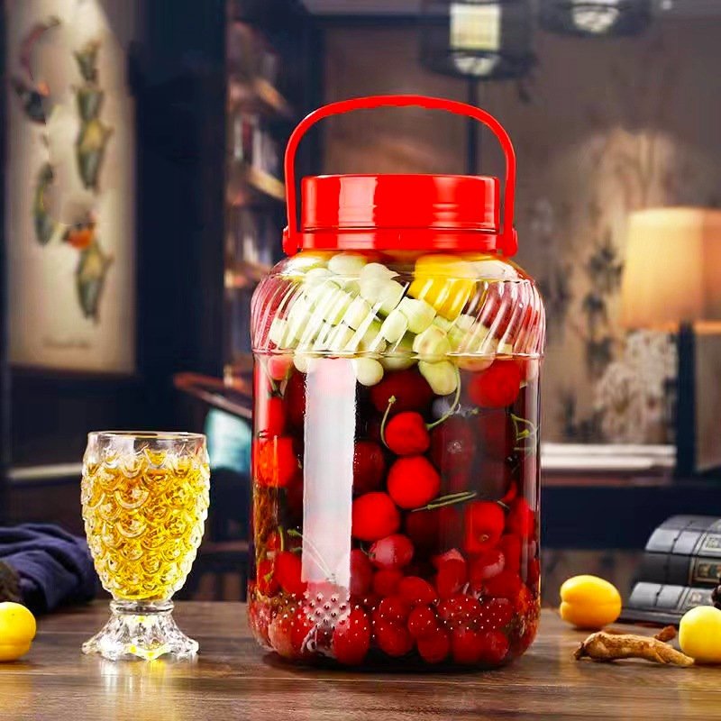 Manufacturers wholesale wine bottle pickle jar sealed glass bottle kitchen glass wine pot square bubble bottle glass storage jar