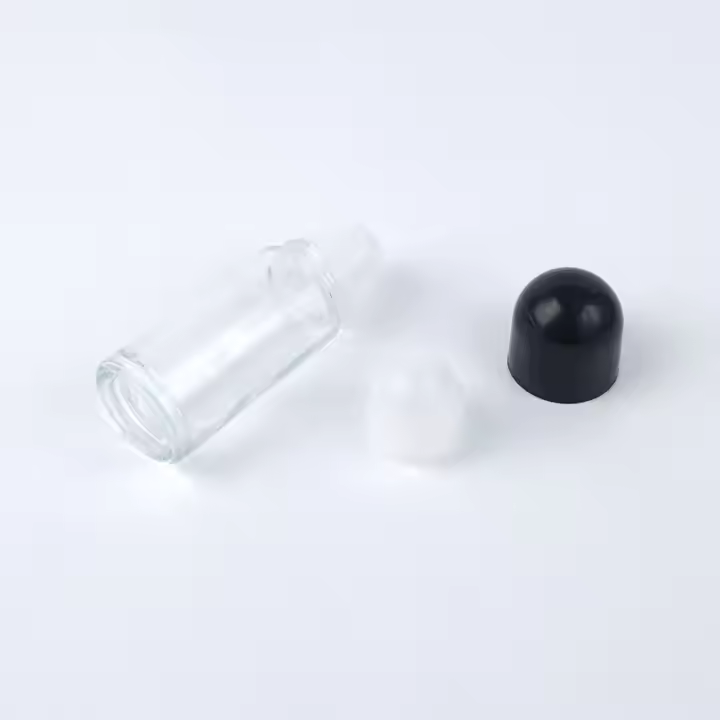 50ml/1.67oz Deodorant Roll On Glass Bottle Essential Oil Perfume Roller Bottle Clear Glass Roll On Bottle With Round Screw Cap