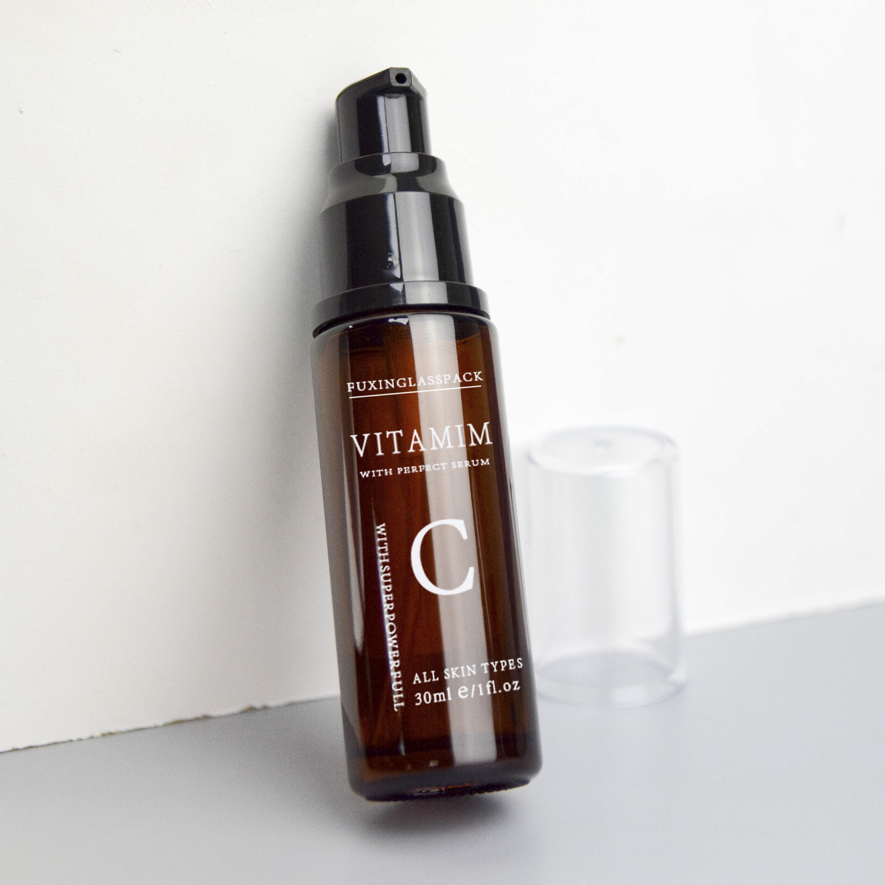 30MLcylindrical universal cosmetic pump glass bottle use for Lotion essence liquid foundation bottle packaging usage