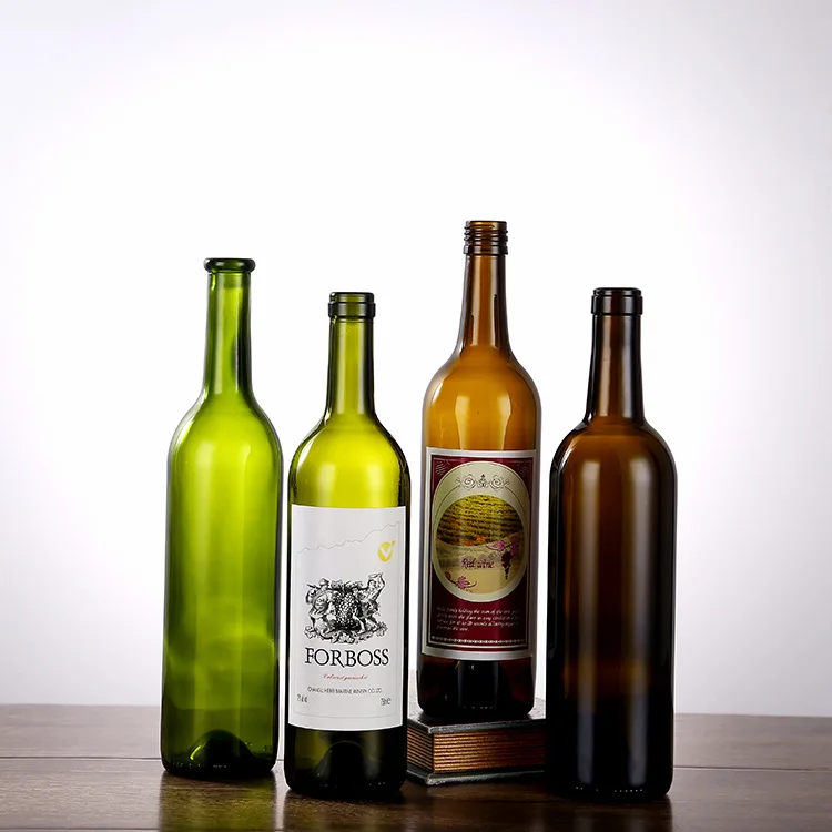 Green Transparent Wine Glass Bottle Amber Wine Bottle Clear 500ml 750ml Bordeaux Burgundy Empty Wine Bottle Black 1000ml 1500ml