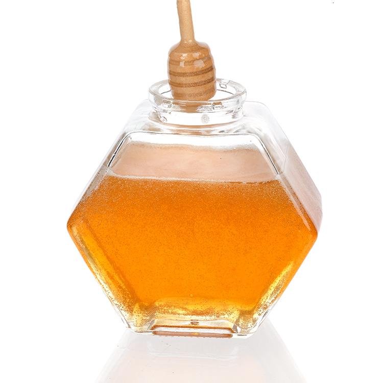 Wholesale High Quality 280ml 300ml 500ml Empty Food Jars Glass Honey Jar With Wooden Lid