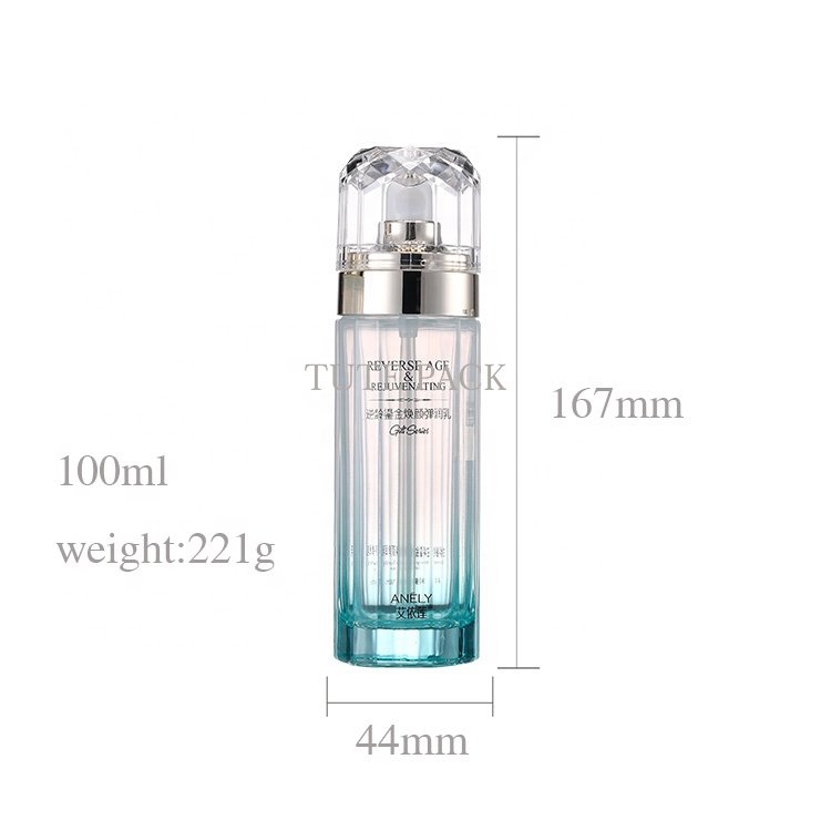 New Korean 30g 50g Face Cream Jar Bottle 100ml 120ml Empty Luxury Set Cosmetics Packaging New 2021Blue bottle