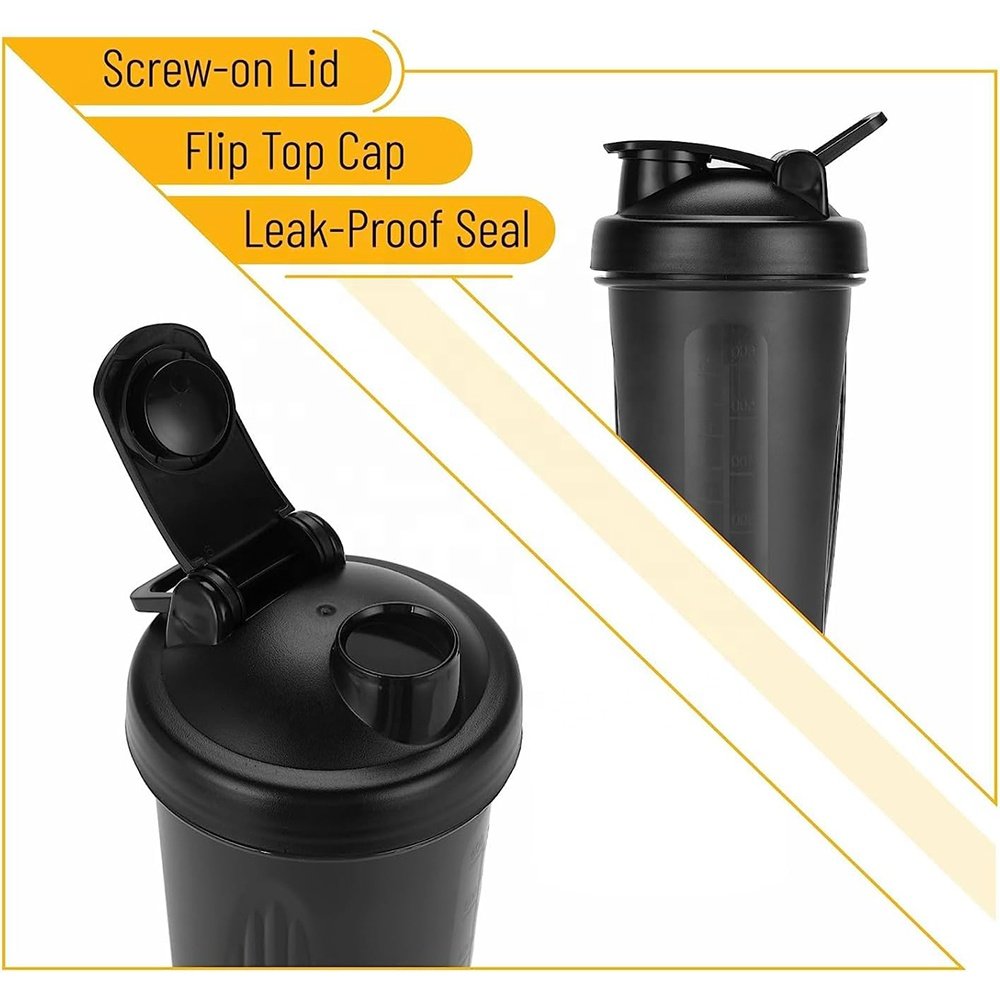 Promotional Gifts Protein Shaker Bottle Gym 600ml Leak Proof Bpa Free Plastic Shaker Cup with Stainless Whisk Ball