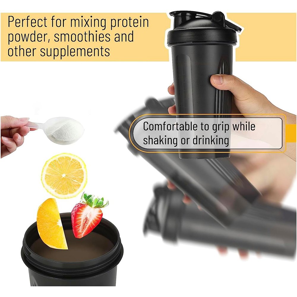 Promotional Gifts Protein Shaker Bottle Gym 600ml Leak Proof Bpa Free Plastic Shaker Cup with Stainless Whisk Ball