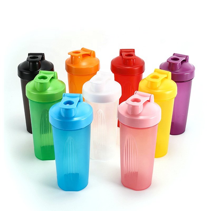 Promotional Gifts Protein Shaker Bottle Gym 600ml Leak Proof Bpa Free Plastic Shaker Cup with Stainless Whisk Ball