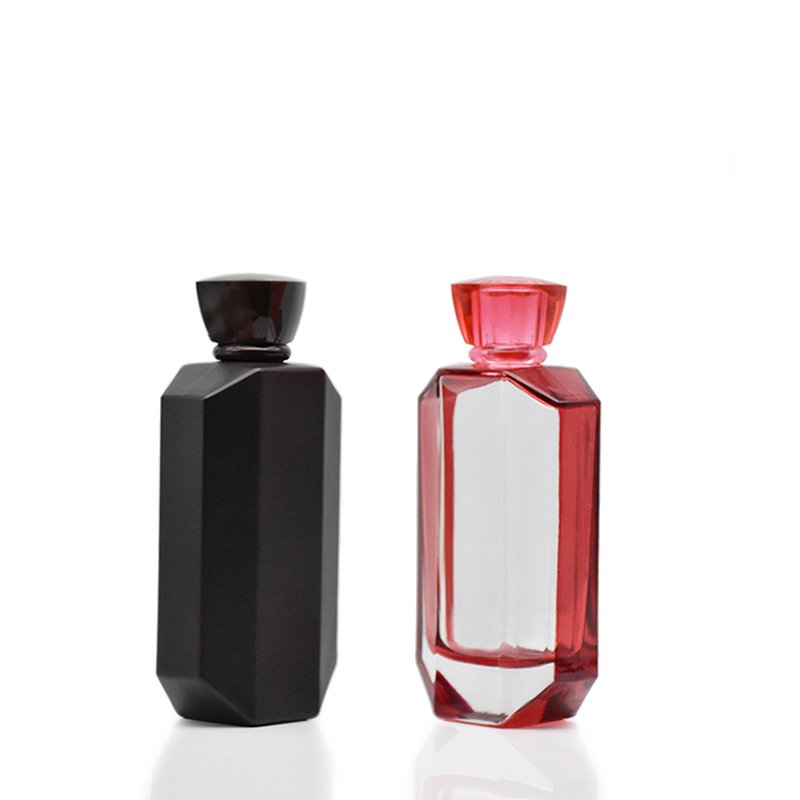 Top hot sale 100ml unique shape thick-soled transparent empty luxury perfume spray bottle glass