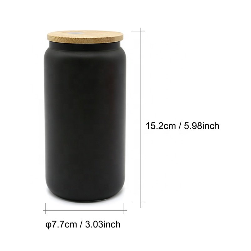 Sublimation Blanks 16oz Frosted Glass Soda Can Color Changing Glass Bottle with Cold and Hot Water Change Color Mugs