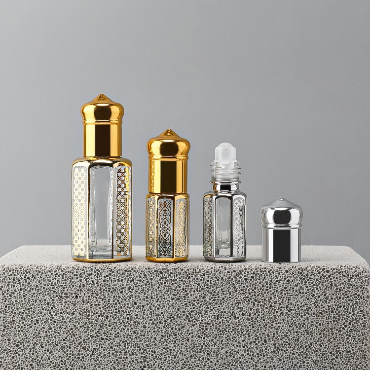 Luxury 3ml 6ml 12ml mini small refillable glass rerfume bottle roller ball mini roll on bottle santal oil glass attar bottle