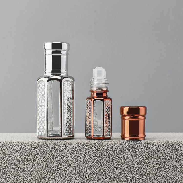 Luxury 3ml 6ml 12ml mini small refillable glass rerfume bottle roller ball mini roll on bottle santal oil glass attar bottle