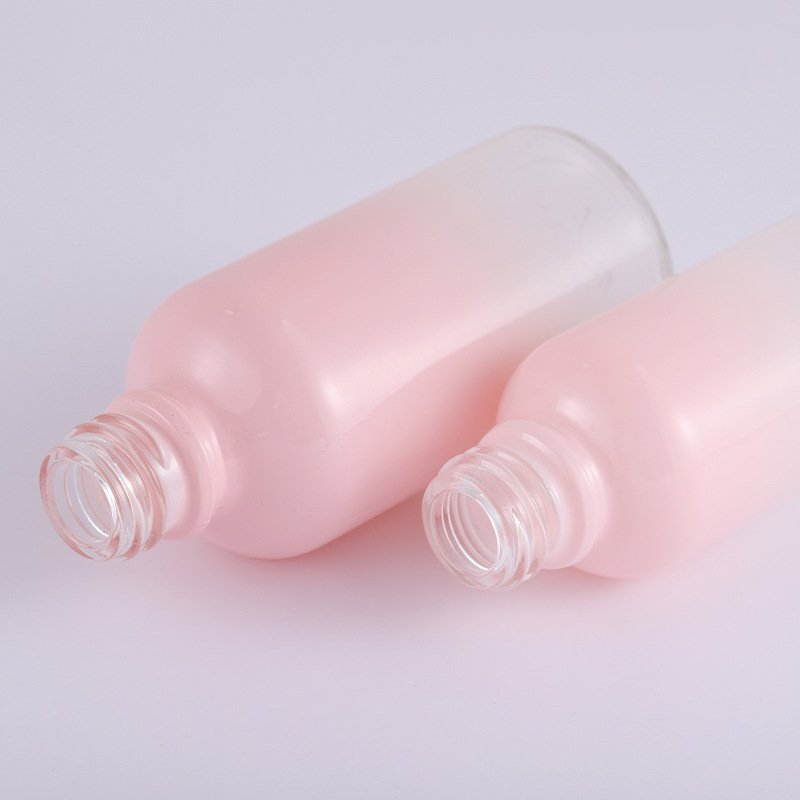 Gradient Pink Dropper Bottle Glass Cosmetic Package Essential Oil Dropper Bottle Cherry Blossom Powder Separately Bottle