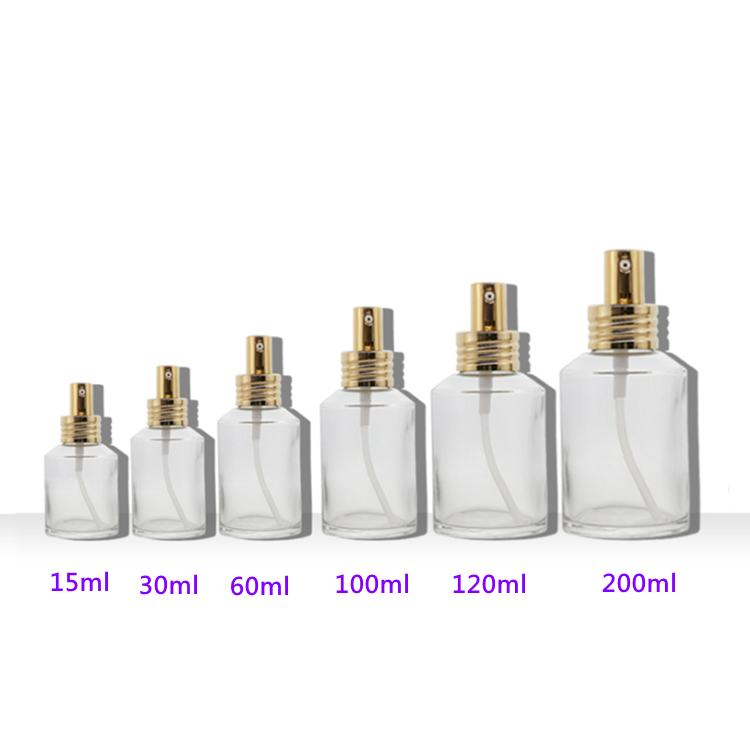 15ml 30ml 60ml 100ml 120ml 200ml Round Clear Perfume Spray Glass Bottle