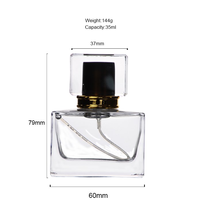 50ml 100ml Wholesale Flat Square Fragrance Black Mens Cologne Empty 50ml Perfume Bottle With Box