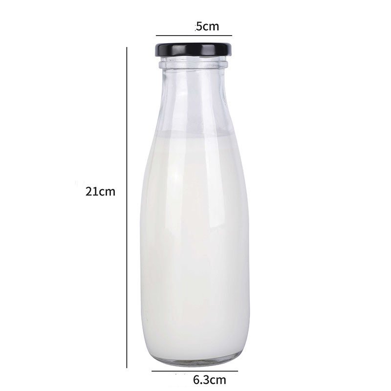 Wholesale sale transparent glass milk bottles of various sizes 100ml 200ml 250ml 500ml 1L