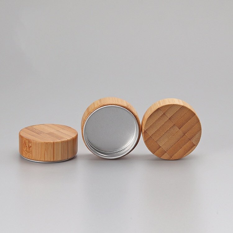 Wholesale 5ml to 200ml Bamboo Lid Storage Packaging Beverage Glass Bottle Jar Bamboo Screw Cap