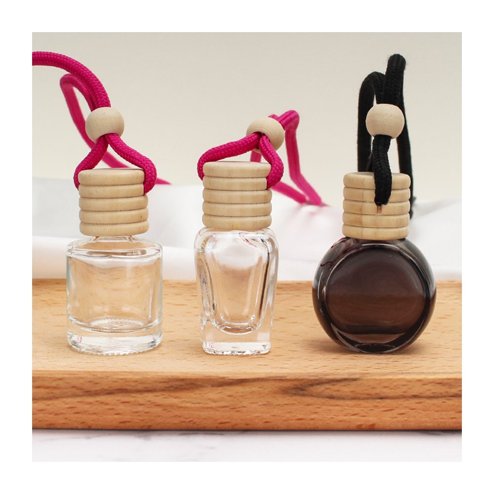 Luxury 8ml Cute Mini Empty Car Air Freshener Diffuser Perfume Glass Bottle Clear Hanging Car Perfume Bottle