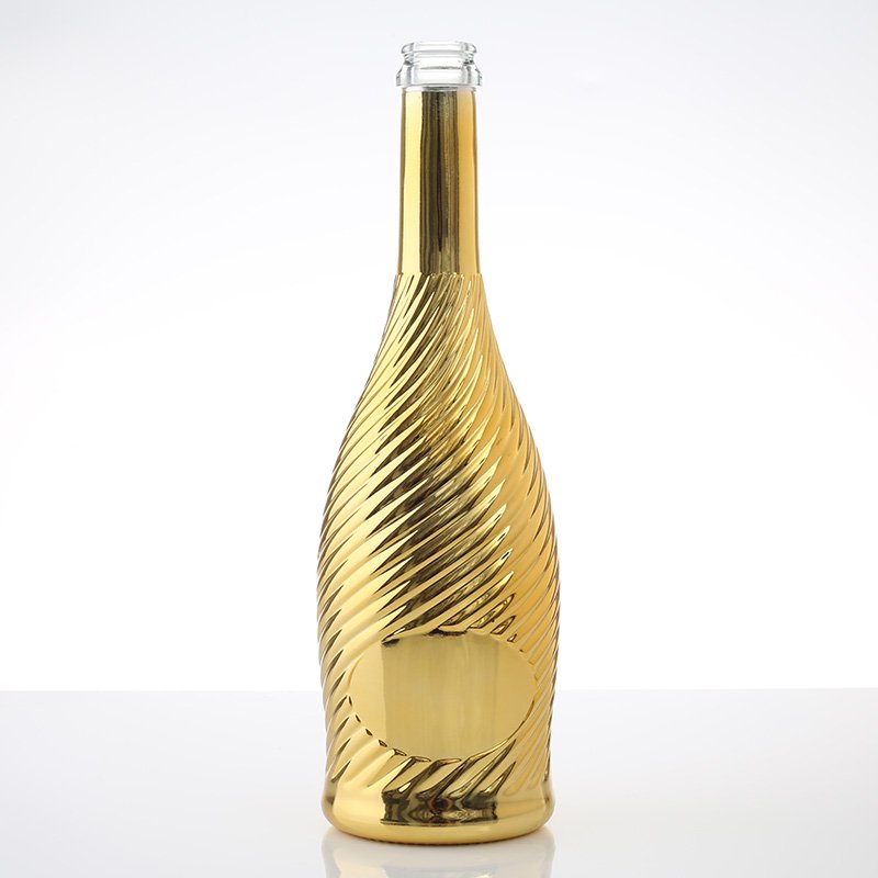 Liquor Spirits Bottles Glass Bottles Packaging Glass Champagne Gold 75cl Glass Bottles for Juice Beverage Cylinder SHANDONG Cork