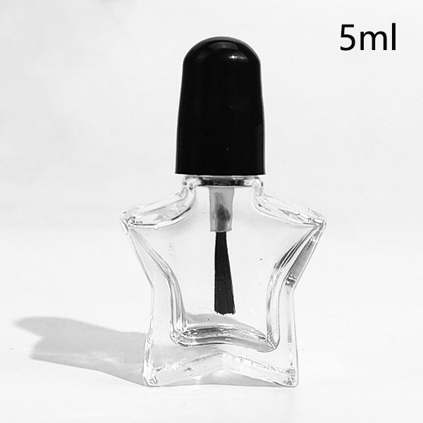 Wholesale 5ml 10ml 15ml Clear Irregular Empty Cosmetic Nail Polish Glass bottle with Brush Cap Glass Nail Gel Bottle Containers