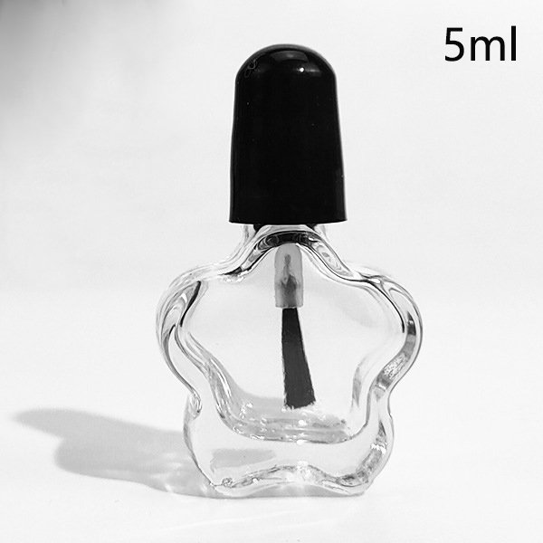 Wholesale 5ml 10ml 15ml Clear Irregular Empty Cosmetic Nail Polish Glass bottle with Brush Cap Glass Nail Gel Bottle Containers