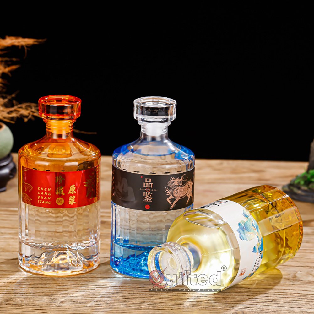 Empty Liquor Spirits Glass Whiskey Bottles 500Ml Fruit Wine Glass Bottle Whiskey Mountain Bottles For Vodka Gin Whiskey