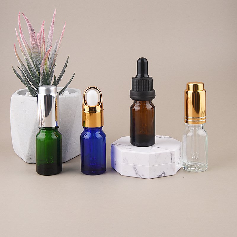 Multi-color travel sample bottle Flower basket cover anti-theft cap 5ml glass dropper Essential oil bottle