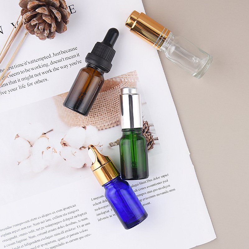 Multi-color travel sample bottle Flower basket cover anti-theft cap 5ml glass dropper Essential oil bottle