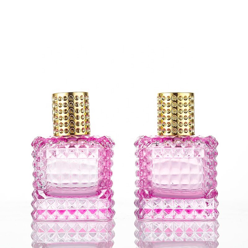 Fancy Gradient Empty Square Perfume Spray Bottle 100 Ml With Gold Cap