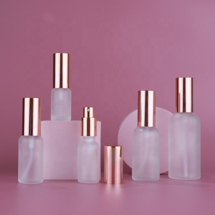 Custom Screen Printing 1 oz 30 ml Transparent Matte Glass Bottles for Essential Oils with Spray