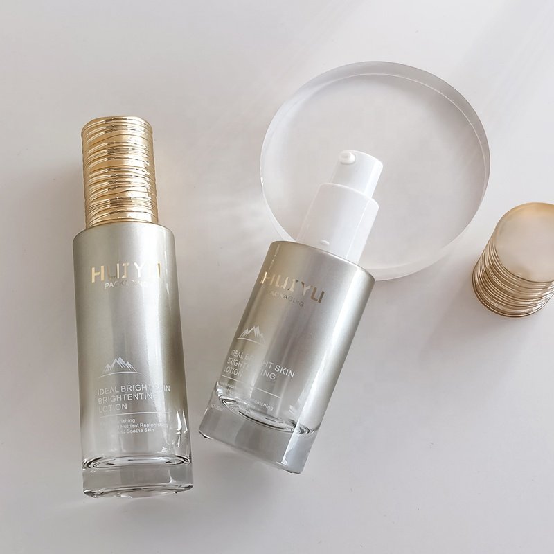 Manufacturers Custom Silver Cosmetic 60ML Toner Bottles and 10g Cream Jars Set Packaging Skin Car