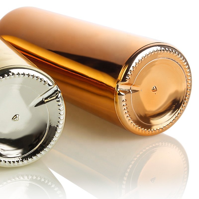 Customized Copper Electroplating UV Glass Wine Bottle Bowling Champagne Glass Sparking Bottle