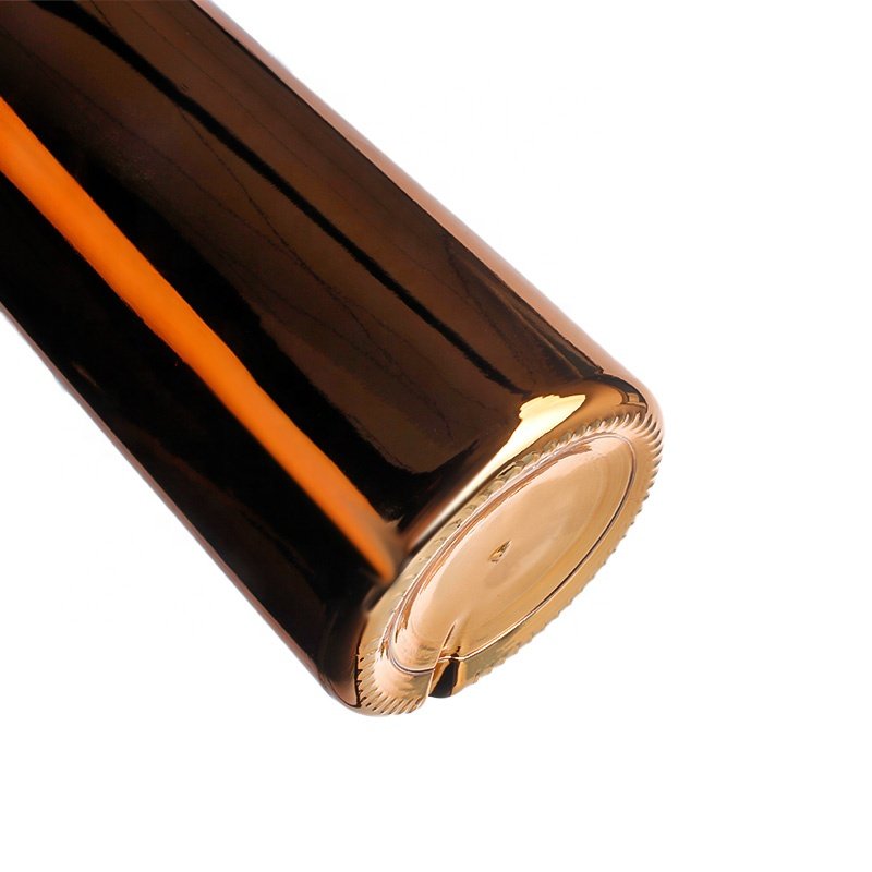 Customized Copper Electroplating UV Glass Wine Bottle Bowling Champagne Glass Sparking Bottle