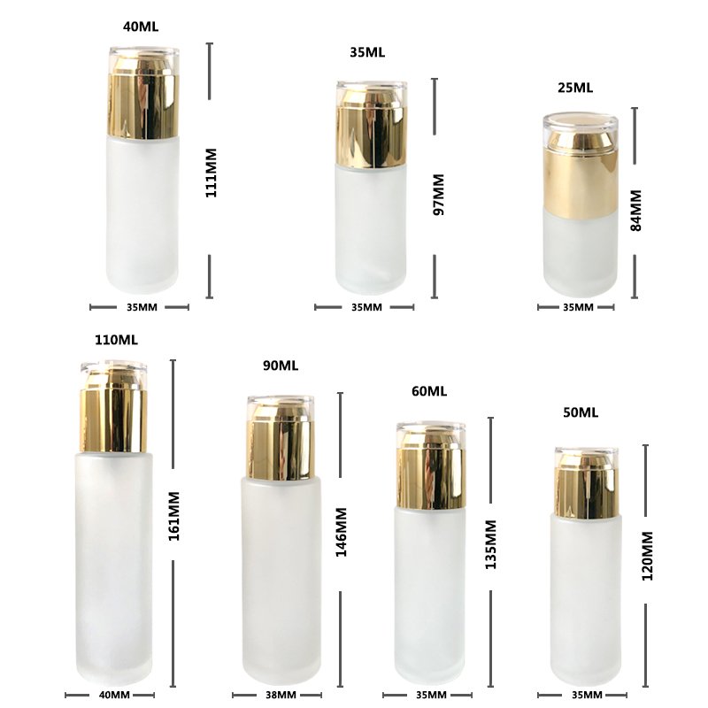 In Stock Fast Shiping20/30/40/50/60/80/100/120ml Empty Glass Bottle for Lotion Perfume Essence Skincare Packaging