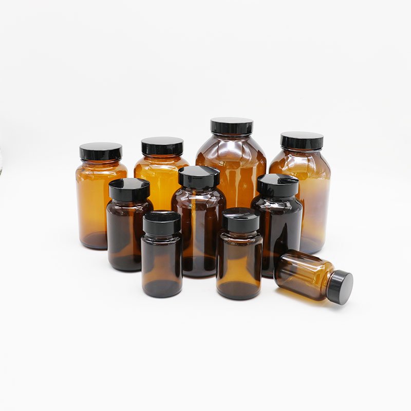 100ml 150ml 250ml 300ml 400ml 500ml Wide Mouth Amber Pharmaceutical Medical Capsule Pill Glass Bottle