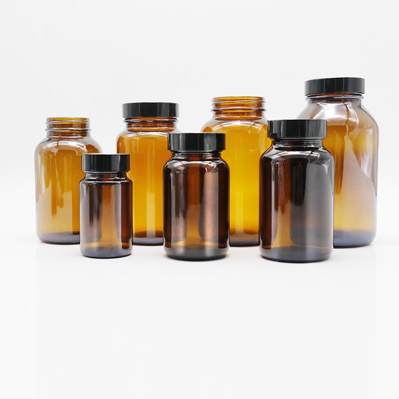 100ml 150ml 250ml 300ml 400ml 500ml Wide Mouth Amber Pharmaceutical Medical Capsule Pill Glass Bottle