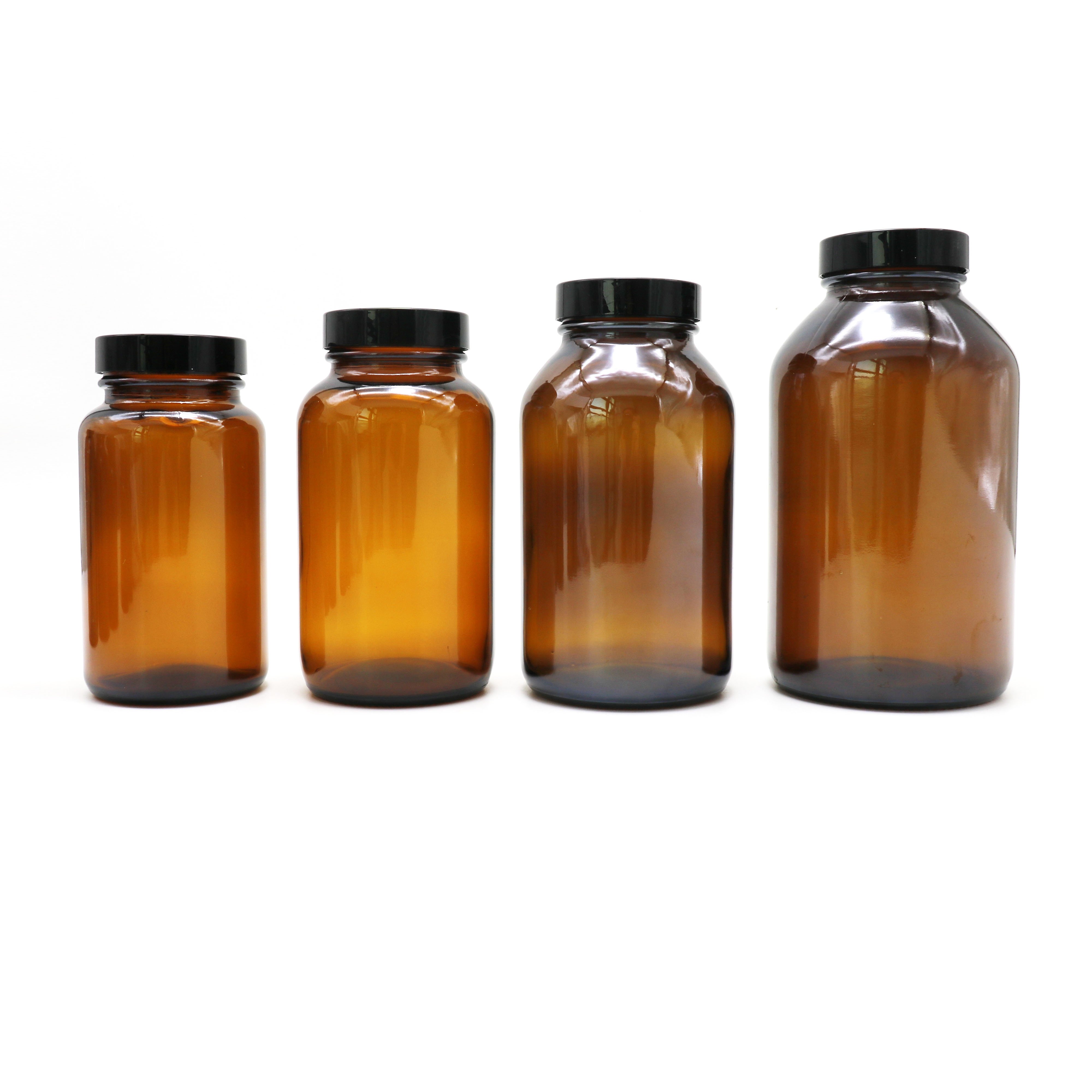 100ml 150ml 250ml 300ml 400ml 500ml Wide Mouth Amber Pharmaceutical Medical Capsule Pill Glass Bottle