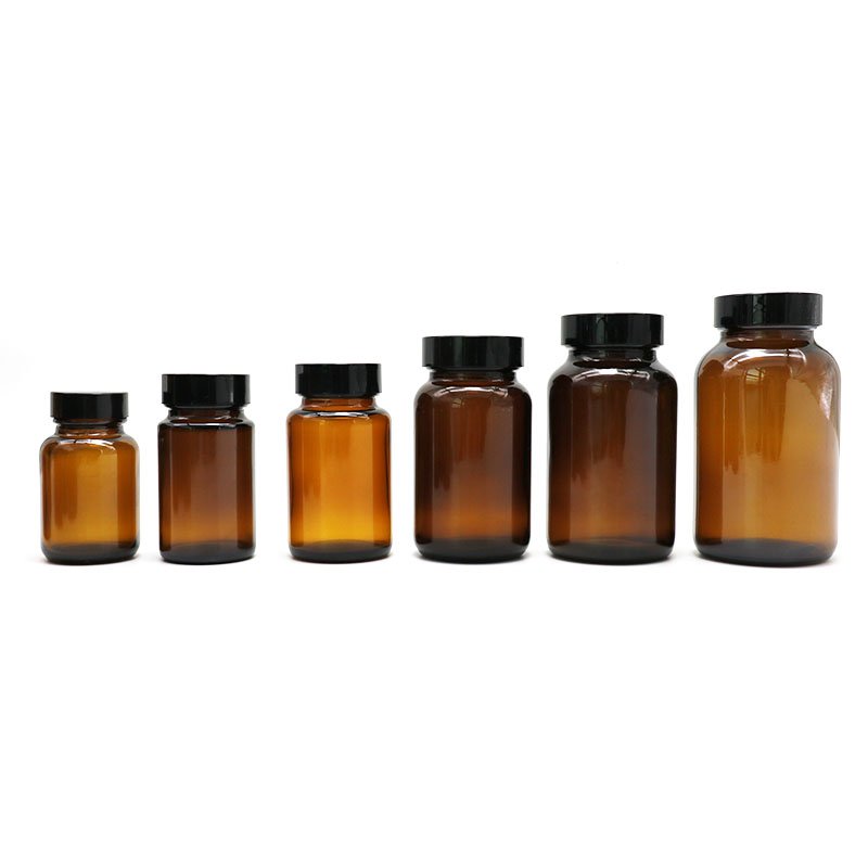 100ml 150ml 250ml 300ml 400ml 500ml Wide Mouth Amber Pharmaceutical Medical Capsule Pill Glass Bottle