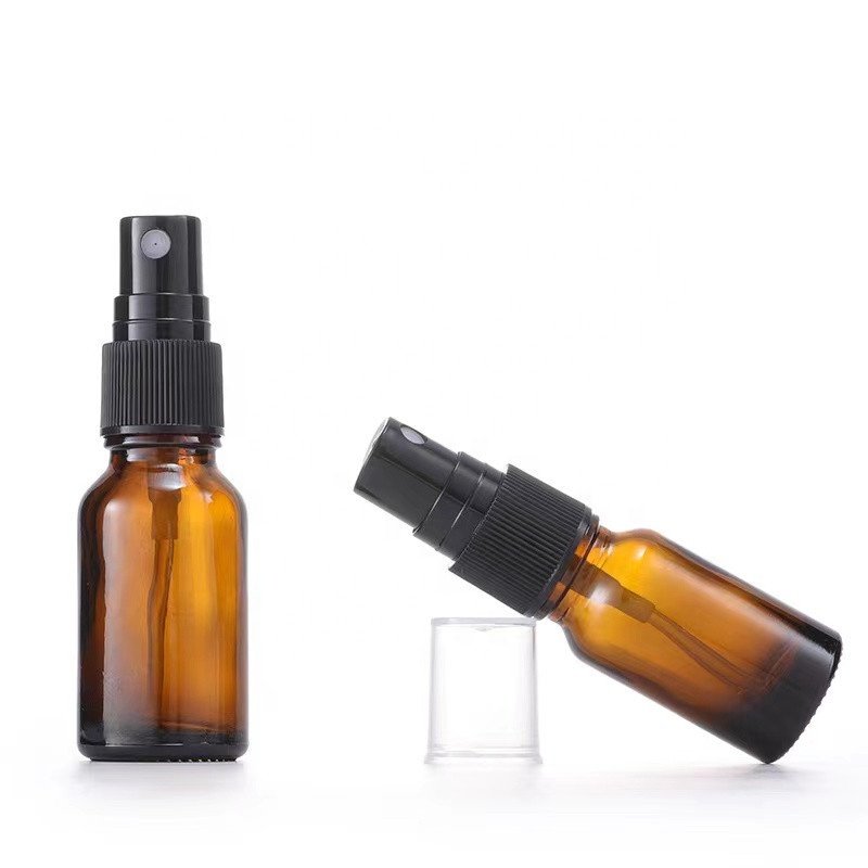 spray bottles empty cosmetic bottle 10 ml 15 ml 30 ml 50 ml 100 ml frosted amber glass bottle with 18mm mist spray