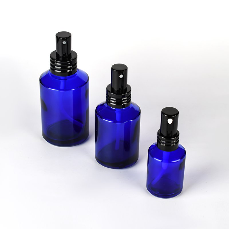 skin care packaging 15ml 30ml120ml beard oil perfume slant shoulder glass bottles with Gold Spray Lids