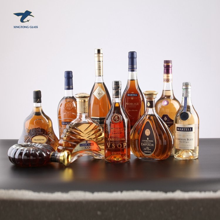 wholesale matte bottle 100ml 200ml 375ml 500ml 750ml 1000ml clear glass bottle cork whiskey vodka brandy gin bottles