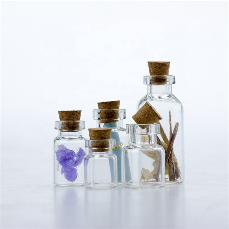 Wedding Party Supplies 1ml Cork Stoppers Mini Small Glass Bottles with Label Tags Strings Stickers 2ml 3ml glass vial cylinder