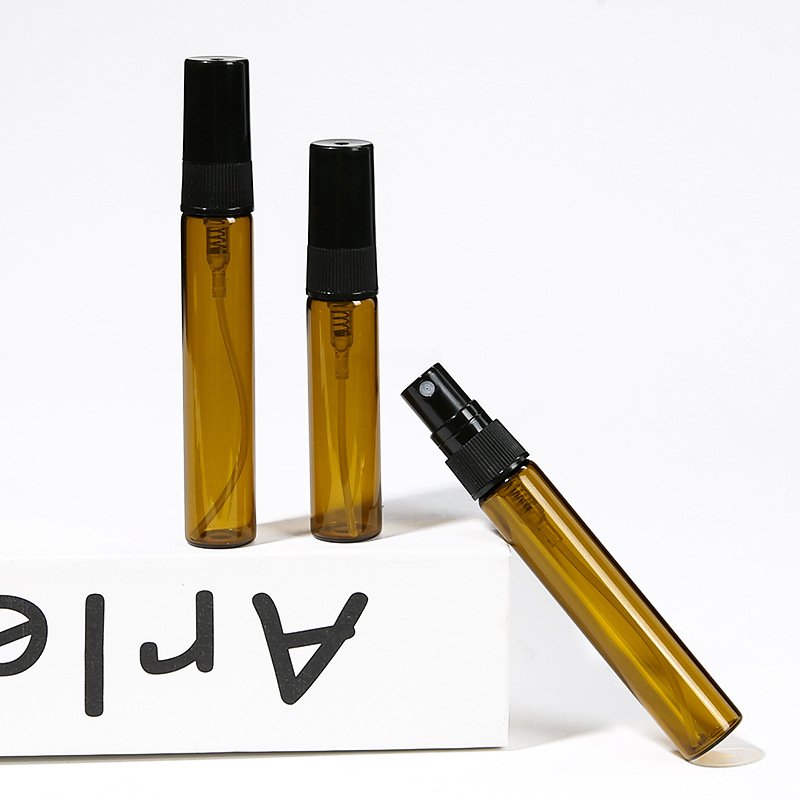 Free sample 2ml 3ml 5ml 10ml mini clear amber glass vials fine mist spray bottle