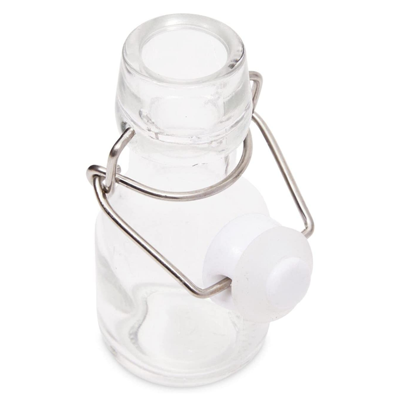 2oz 60ml Mini Clear Swing Top Glass Bottles Storage Bottles with Personalized Label Tags and String for Crafts