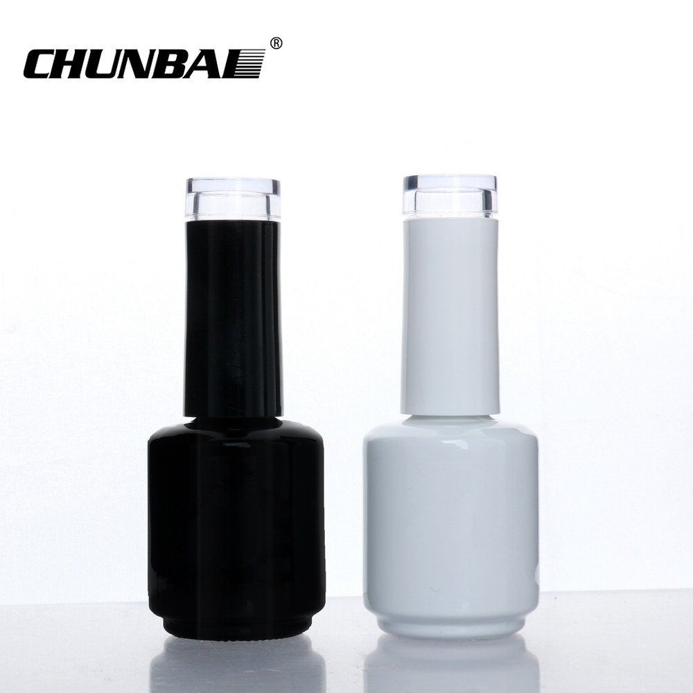 Custom Unique 3ml 5ml 7ml 9ml 10ml 15ml matte black white Empty glass packaging gel Nail Polish Bottle With Cap