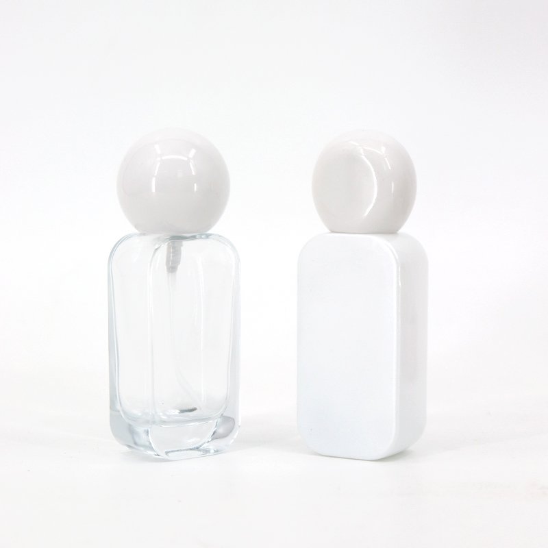 Custom New Flat Square Rounded Corners Spray Toner Lotion Pump Bottle 30ml 50ml 100ml 120ml Glass Bottle For Skin Care Cosmetic